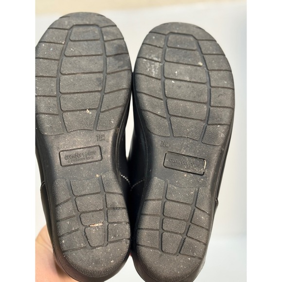 Comfort Plus by Predictions Womens Black Size 7.5W Loafers Flats Slip On Shoes